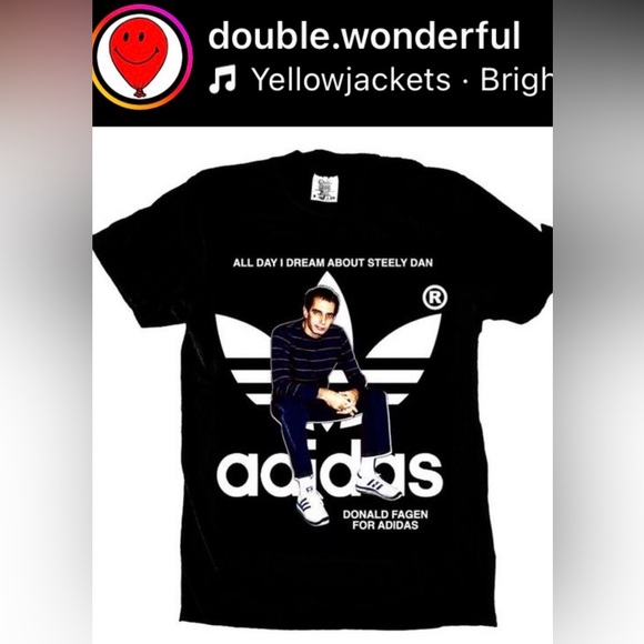 EUC Double Wonderful Steely Dan adidas T Shirt Size Medium - Picture 1 of 1